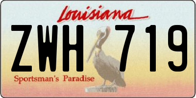 LA license plate ZWH719