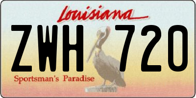 LA license plate ZWH720