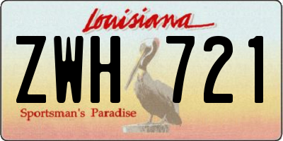 LA license plate ZWH721