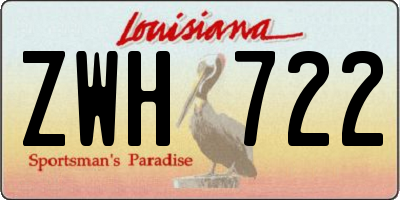 LA license plate ZWH722