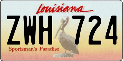 LA license plate ZWH724