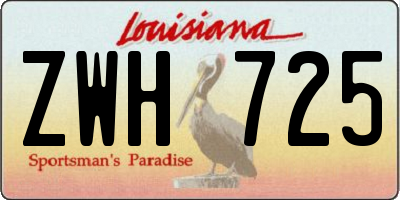 LA license plate ZWH725