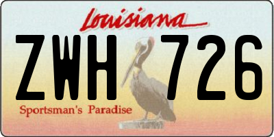 LA license plate ZWH726