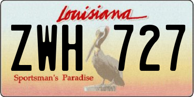 LA license plate ZWH727