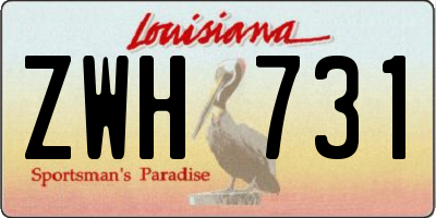 LA license plate ZWH731