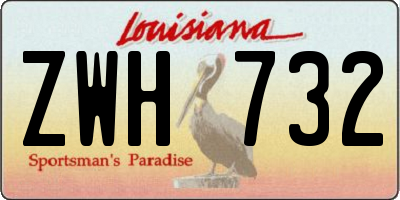 LA license plate ZWH732