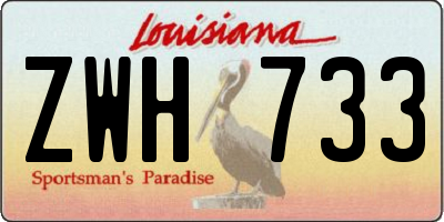 LA license plate ZWH733