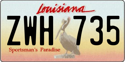 LA license plate ZWH735