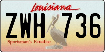 LA license plate ZWH736
