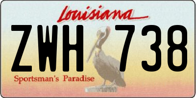 LA license plate ZWH738