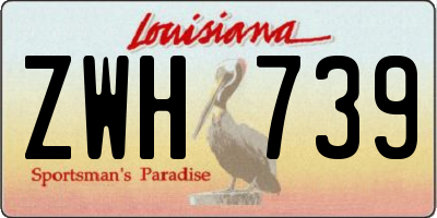 LA license plate ZWH739
