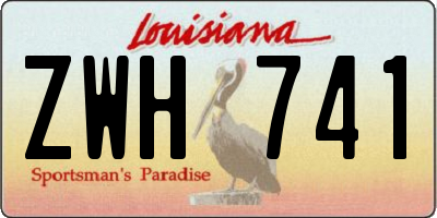 LA license plate ZWH741