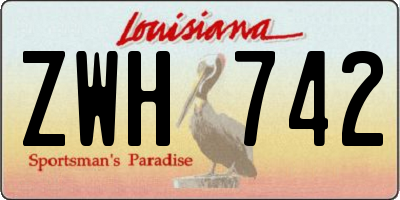 LA license plate ZWH742