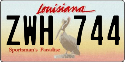 LA license plate ZWH744