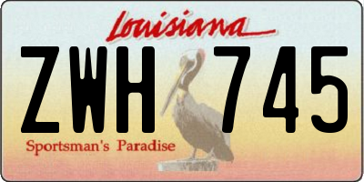 LA license plate ZWH745