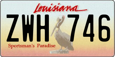 LA license plate ZWH746