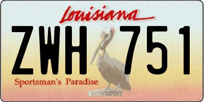 LA license plate ZWH751