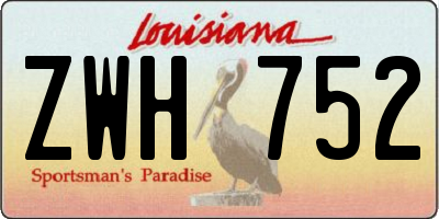 LA license plate ZWH752