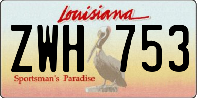 LA license plate ZWH753