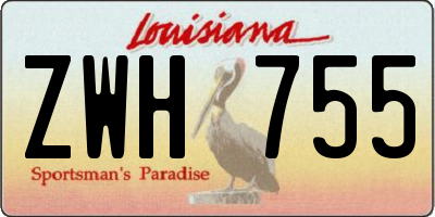 LA license plate ZWH755