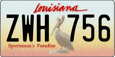 LA license plate ZWH756