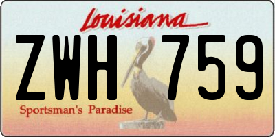 LA license plate ZWH759