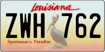 LA license plate ZWH762