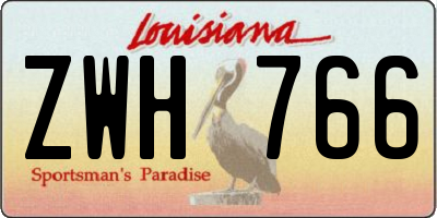 LA license plate ZWH766