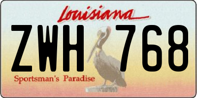 LA license plate ZWH768