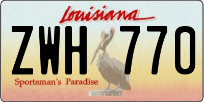 LA license plate ZWH770