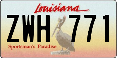 LA license plate ZWH771