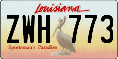 LA license plate ZWH773