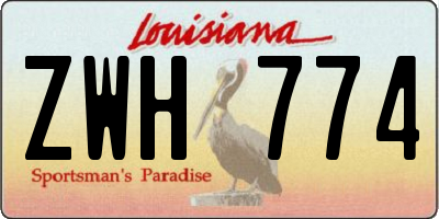 LA license plate ZWH774