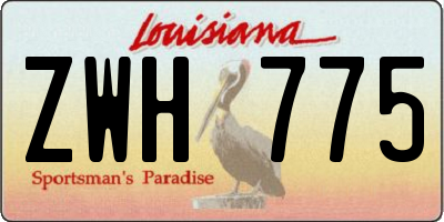 LA license plate ZWH775