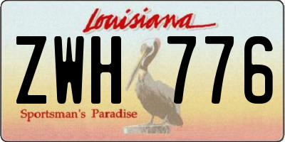 LA license plate ZWH776