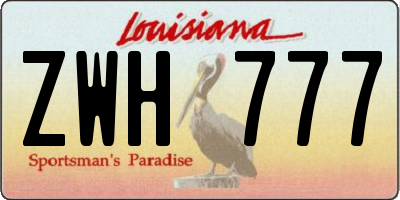 LA license plate ZWH777