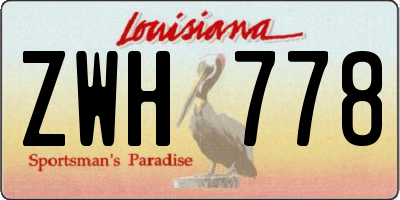 LA license plate ZWH778