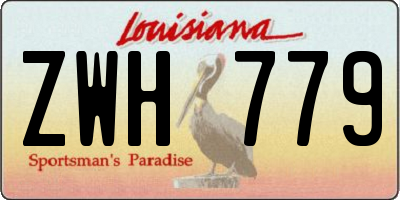 LA license plate ZWH779