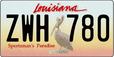 LA license plate ZWH780