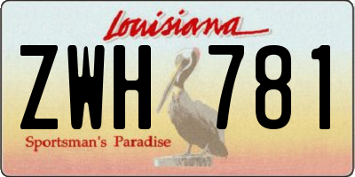 LA license plate ZWH781