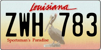 LA license plate ZWH783