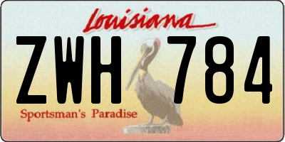 LA license plate ZWH784