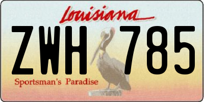 LA license plate ZWH785