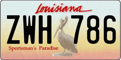 LA license plate ZWH786