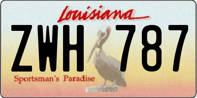 LA license plate ZWH787