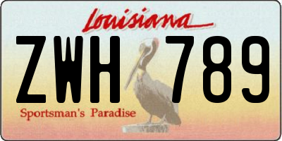 LA license plate ZWH789