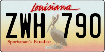 LA license plate ZWH790
