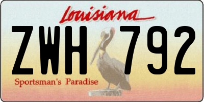 LA license plate ZWH792