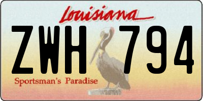LA license plate ZWH794