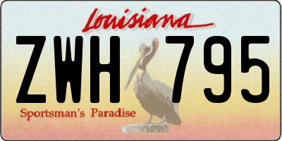 LA license plate ZWH795